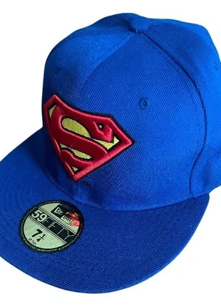 Blue New Era Vintage Superman Fitted Cap, brand: New Era, condition: Very good, size: UK 7 1/4, £14.00, £15.40 includes Buyer Protection Pro
