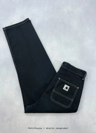 Jean Carhartt wip Noir Taille Haute Large modèle Armanda Pant - Taille S w27 #1294, marca: Carhartt, estado: Muito bom, tamanho: S / 36 / 8, €49.00, €52.15 inclui Proteção do Comprador Pro