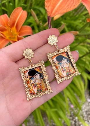 Jolies boucles d’oreilles tableaux le baiser de gustav klimt, brand: Klimt, condition: Very good, €10.80, €12.04 includes Buyer Protection Pro