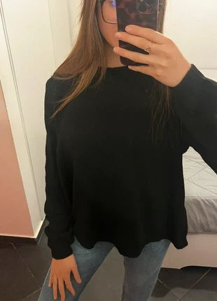 Pull noir ajouré avec nœuds satinés dans le dos, condition: New with tags, size: One size, €15.00, €16.45 includes Buyer Protection