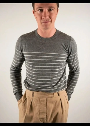 #357 Marinière lin coton Suitsupply taille S grise blanche, marke: Suitsupply, zustand: Sehr gut, größe: S, 29,00 €, 31,15 € beinhaltet Vinted-Käuferschutz Pro