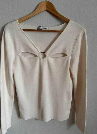 Pull Morgan Mécru – maille fine élégante – encolure ajourée anneau, marca: Morgan, estado: Nuevo con etiquetas, tamaño: M / 38 / 10, 25,00 €, 26,95 € Protección al comprador incluida