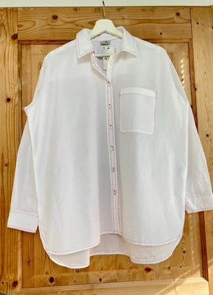 Jolie chemise blanche avec couture rose fuchsia - pimkie - taille S, marca: Pimkie, estado: Novo com etiquetas, tamanho: S / 36 / 8, €7.00, €8.05 inclui Proteção do Comprador