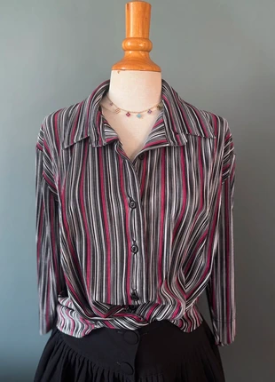 🖤🌸 Chemise vintage colorée à rayures, brand: Vintage Dressing, condition: Very good, size: XXL / 44 / 16, €9.00, €10.15 includes Buyer Protection
