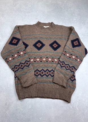 Pull Vintage Papy Laine Shetland Coogi Motif Géométrique Ethnique Taille L, brand: Vintage Dressing, condition: Very good, size: L, €45.00, €47.95 includes Buyer Protection