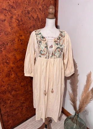 Robe bohème crème brodée – taille L/XL – Pohème Paris – neuve, marca: Studio Bohème, estado: Nuevo sin etiquetas, tamaño: XL / 42 / 14, 26,99 €, 29,04 € Protección al comprador incluida