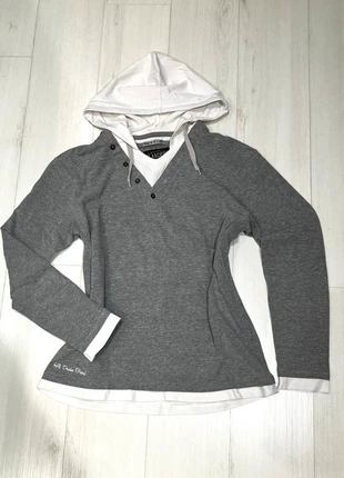 Pull à Capuche Y2K Vintage Gris/Blanc Col V Détails Old School Années 2000 - S, marque: Vintage Dressing, état: Très bon état, taille: S / 36 / 8, 19,90 €, 21,60 € Protection acheteurs incluse