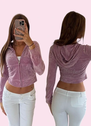 Authentic Juicy Couture 2000s Velour Zip Hoodie – Dusty Pink – Vintage Y2K (XS), merk: Juicy Couture, staat: Heel goed, maat: XS / 34 / 6, € 37,50, € 40,08 inclusief Kopersbescherming