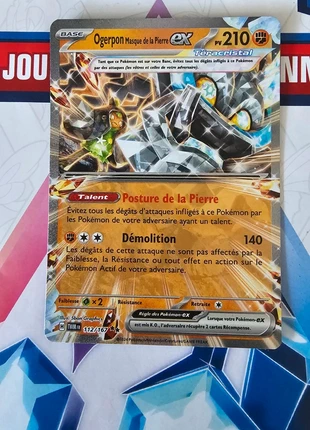 Carte Pokémon Ogerpon Masque de la Pierre Ex 112/167 Mascarade Crépusculaire EV06, brand: Pokémon, condizioni: Ottime, €2.50, €3.33 include la Protezione acquisti