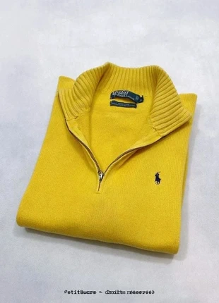 Pull Maille Demi zip Polo Ralph Lauren y2k Jaube 100% Coton Half zip Pull over - L /1104B, marca: Ralph Lauren, estado: Muito bom, tamanho: L / 40 / 12, €44.00, €46.90 inclui Proteção do Comprador Pro