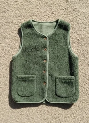 Gilet sans manches polaire vert sapin – style cozy vintage, brand: Vintagespirit, condition: Very good, size: S / 36 / 8, €34.99, €37.44 includes Buyer Protection