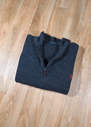Pull Ralph Lauren Half Zip 1/4 zip col camionneur | Gris noir logo brodé | Taille L | {RL39}, brand: Ralph Lauren, condition: Very good, size: L, €54.99, €58.44 includes Buyer Protection Pro