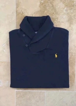 Pull col châle Ralph Lauren - Homme L - Marine logo jaune - Excellent état, marque: Ralph Lauren, état: Très bon état, taille: L, 55,00 €, 58,45 € Protection acheteurs (Pro) incluse