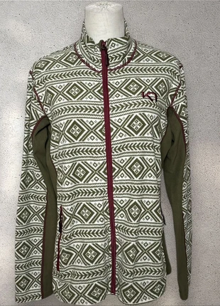 Kari Traa Green White Fleece Nordic Zip Jacket Size XL, marca: Kari Traa, estado: Muito bom, tamanho: XL / 42 / 14, €30.00, €32.20 inclui Proteção do Comprador