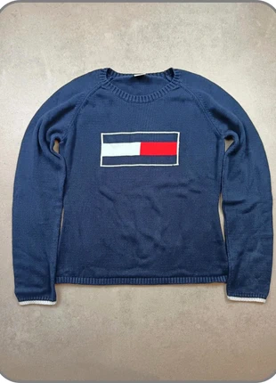 Pull col rond Tommy Hilfiger flag big logo 100% coton bleu/marine taille L, brand: Tommy Hilfiger, condition: Very good, size: L / 40 / 12, €17.90, €19.50 includes Buyer Protection Pro