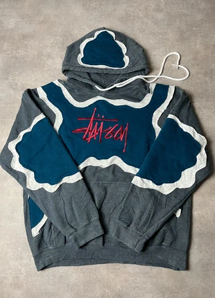 Sweat à Capuche Stussy Rework - Taille XL - Gris bleu blanc, merk: Stüssy, staat: Heel goed, maat: XL, € 45,00, € 47,95 inclusief Kopersbescherming