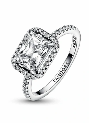 Bague argenté Pandora Halo Scintillant diamant rectangle strass gros zircon alliance argent 925, brand: Pandora, condizioni: Ottime, taglia: 16,5 mm Ø / 12, €25.00, €26.95 include la Protezione acquisti Pro