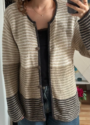 Cardigan beige & marron vintage, brand: Vintage, condition: Very good, size: L / 40 / 12, €10.00, €11.20 includes Buyer Protection