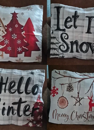 4 kerst sierkussenslopen kerst, staat: Heel goed, maat: 40 x 40 cm, € 15,00, € 16,45 inclusief Kopersbescherming Pro