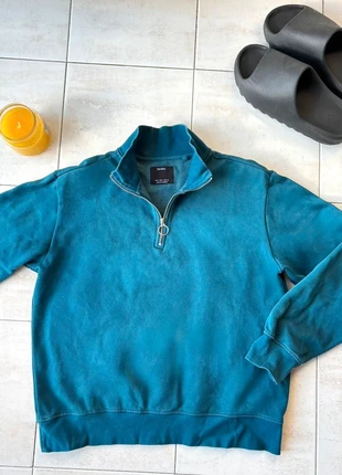 Maglione Felpa Lupetto Old Money Con Zip Perfect Hoodie Y2k Zara Blue Blu Vintage Cotone Uomo Donna, brand: Zara, condizioni: Ottime, taglia: S, €12.00, €13.30 include la Protezione acquisti