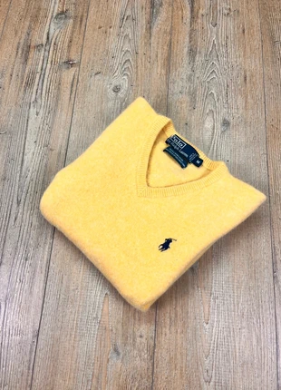 Pull Torsadé Ralph Lauren M Jaune Col V logo brodé noir Femme 100% Laine 017, marque: Ralph Lauren, état: Très bon état, taille: M / 38 / 10, 46,00 €, 49,00 € Protection acheteurs incluse