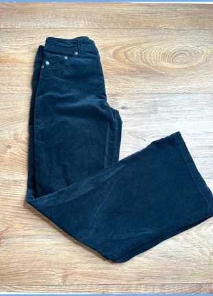 Pantalon en Velour Côtelé Noir Liva Little Rose - Taille 12 - Coupe Evasé - Style Y2k, marque: Vintage Dressing, état: Très bon état, taille: L / 40 / 12, 9,50 €, 10,68 € Protection acheteurs incluse