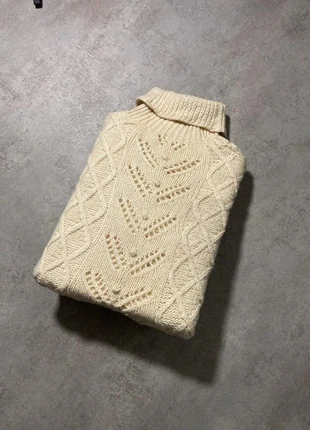 Pull col roulé Aran Vintage Irish Wool en 100% pure laine Beige en maille torsadée taille M, marque: Aran Crafts, état: Très bon état, taille: M, 29,99 €, 32,19 € Protection acheteurs incluse