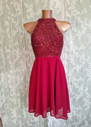 Abito borgogna con corpetto in paillettes, condizioni: Ottime, taglia: S / IT 40 / EU 36, €13.00, €14.35 include la Protezione acquisti