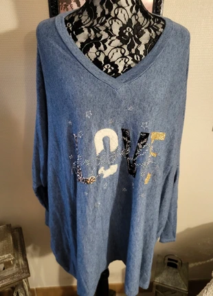 Pull tunique longue overzise, marke: Made In Italy, zustand: Sehr gut, größe: 4XL / 48 / 20, 12,99 €, 14,34 € beinhaltet Vinted-Käuferschutz Pro