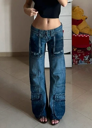 Denim Vintage Y2K Bootcut fit 2000s jnco style Hip-Hop Rave StreetWear, merk: Japan Style, staat: Heel goed, maat: L / 40 / 12, € 29,90, € 32,10 inclusief Kopersbescherming Pro