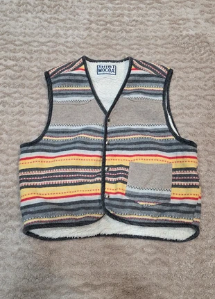 Vintage Aztec Sherpa Lined Striped Western Vest Southwestern Cozy Workwear, brand: Vintage Dressing, condizioni: Ottime, taglia: M, €19.90, €21.60 include la Protezione acquisti
