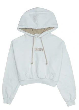 Levi's vintage xsmall white crop hoodie 90s pullover cotton, brand: Levi's, condition: Satisfactory, size: XS / UK 4-6, £14.00, £15.40 includes Buyer Protection Pro