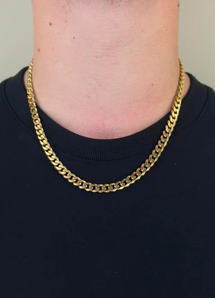 (BIN: 02 - A - 08 - H) 18K Gold Cuban Chain 7mm Width 20" Inch Length Cuban Chain Necklace, condition: New with tags, £8.99, £10.14 includes Buyer Protection Pro