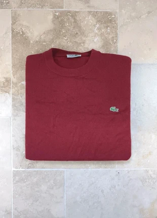 Pull col rond Lacoste - Homme XXL - Rouge/Bordeaux - 100% acrylique, marque: Lacoste, état: Très bon état, taille: XXL, 40,00 €, 42,70 € Protection acheteurs (Pro) incluse