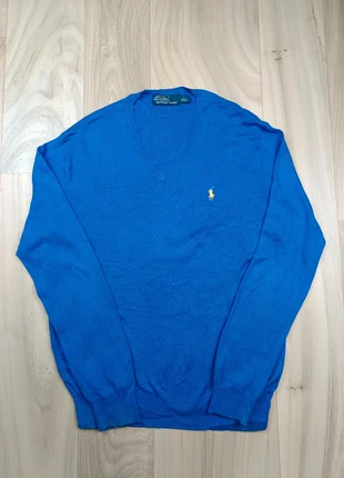 Pull Ralph Lauren bleu col V, style classique et élégant, marke: Ralph Lauren, zustand: Sehr gut, größe: S, 29,00 €, 31,15 € inklusive Vinted-Käuferschutz