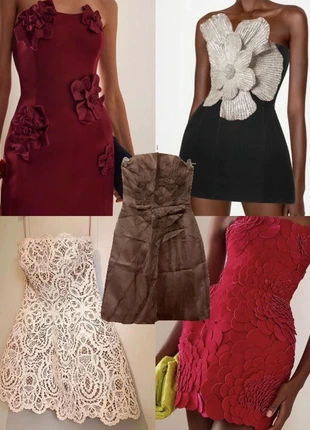 Elegant Brown Strapless Party Dress with Floral Detail – Perfect for Christmas & New Year’s Eve, estado: Nuevo sin etiquetas, tamaño: M / 38 / 10, 19,99 €, 21,69 € Protección al comprador incluida