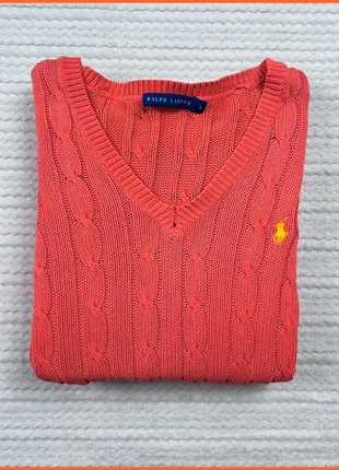 Sweat/Pull Cable Knit ,Torsadé Ralph Lauren Orange / Logo brodé Jaune / Taille L Femme, marque: Ralph Lauren, état: Très bon état, taille: L / 40 / 12, 45,00 €, 47,95 € Protection acheteurs incluse