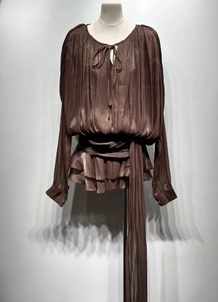 Robe marron métallisée 🤎, marque: MOCHY, état: Neuf avec étiquette, taille: Taille unique, 50,00 €, 53,20 € Protection acheteurs incluse