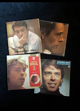 Lot de 4 disques vinyles 33 tours de Jacques Brel, staat: Goed, € 13,00, € 14,35 inclusief Kopersbescherming