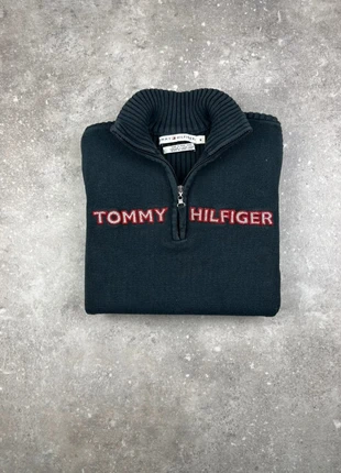 Half-zip 1/4 Zip Pull Col Camionneur Tommy Hilfiger Taille M Femme Noir Inscription Brodé Coton #T18, merk: Tommy Hilfiger, staat: Heel goed, maat: M / 38 / 10, € 25,00, € 26,95 inclusief Kopersbescherming Pro
