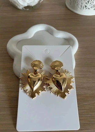 Boucles d'oreilles dorées en cœur, marca: Boutique Parisienne, estado: Novo sem etiquetas, €8.90, €10.05 inclui Proteção do Comprador Pro