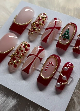Press on nail Noël, ongle de Noël + kit, état: Neuf avec étiquette, 20,00 €, 21,70 € Protection acheteurs incluse
