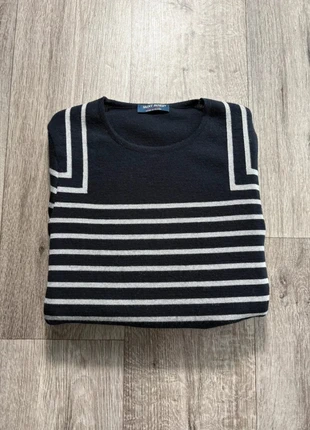 Pull d’hiver Saint James modèle marinière bleu marine à rayures blanches en laine femme - Taille M, marque: Saint James, état: Très bon état, taille: M / 38 / 10, 50,00 €, 53,20 € Protection acheteurs incluse