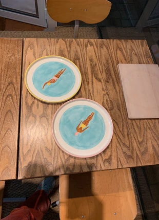 Paire d'assiettes peintes à la main, marque: Lau-h2o, état: Neuf avec étiquette, 80,00 €, 84,70 € Protection acheteurs incluse