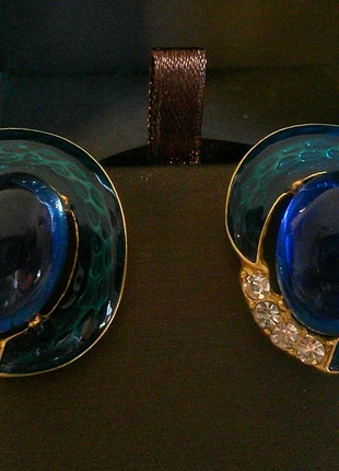 Boucles d'oreilles cabochons, brand: Vintage Boutique, condition: Very good, €10.00, €11.20 includes Buyer Protection Pro