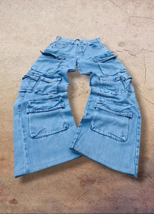 Jeans Cargo Baggy Oversize Y2K Faded Punk Vintage Anni 2000 Japan Style, merk: Japan Style, staat: Heel goed, maat: S / 36 / 8, € 15,00, € 16,45 inclusief Kopersbescherming