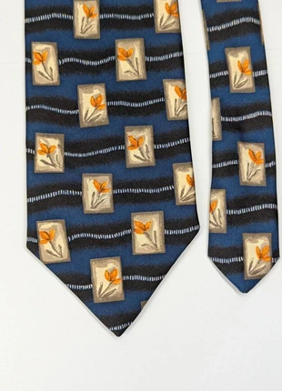Vintage St Michael (M&S) Silk Tie - Blue Floral Art Print (Classic 3.5" Width, brand: St Michael, condition: Very good, £6.95, £8.00 includes Buyer Protection