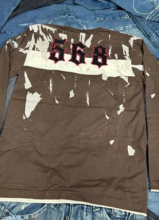 Y2K Pacific Coast California Brown Camo Paint Splatter Embroidered Long Sleeve T-Shirt, marca: Yellow Rat Bastard, estado: Muy bueno, tamaño: S, 23,00 €, 24,85 € Protección al comprador Pro incluida