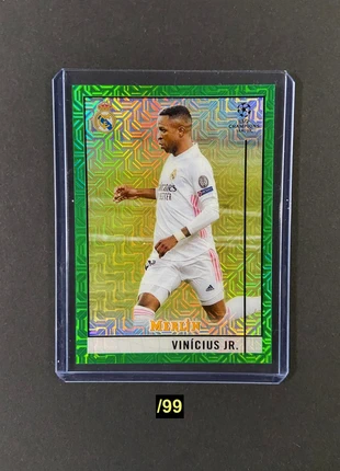 Vini Jr. Topps Merlin Chrome 2020-21 Real Madrid Vinicius Junior Mojo Refractor Numbered /99, merk: Topps, staat: Nieuw zonder prijskaartje, € 8,99, € 10,14 inclusief Kopersbescherming