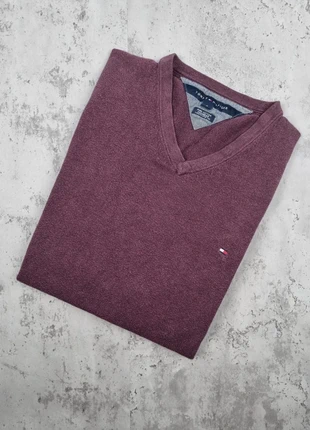 Pull col V Tommy Hilfiger bordeaux/violet – Taille M Femme, brand: Tommy Hilfiger, condition: Good, size: M / 38 / 10, €18.00, €19.60 includes Buyer Protection Pro